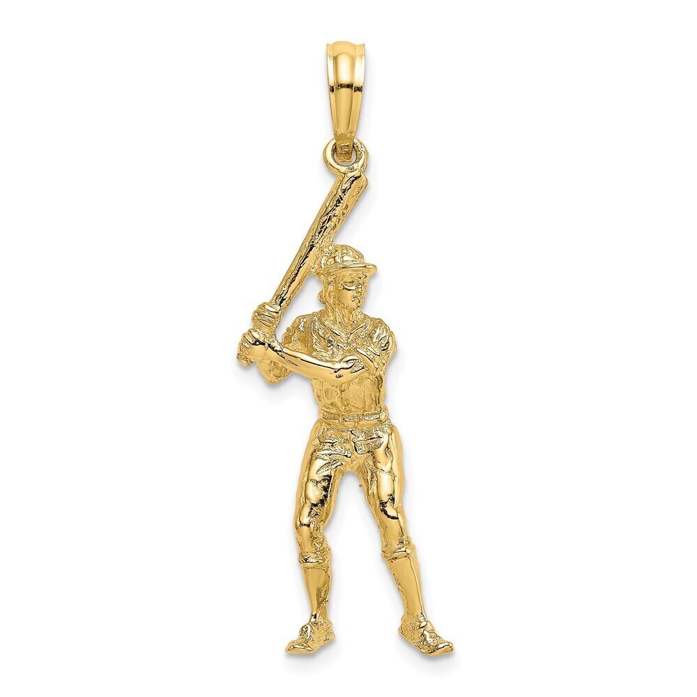 Kazi Luxury 14k 3-D Baseball Player with Bat Charm